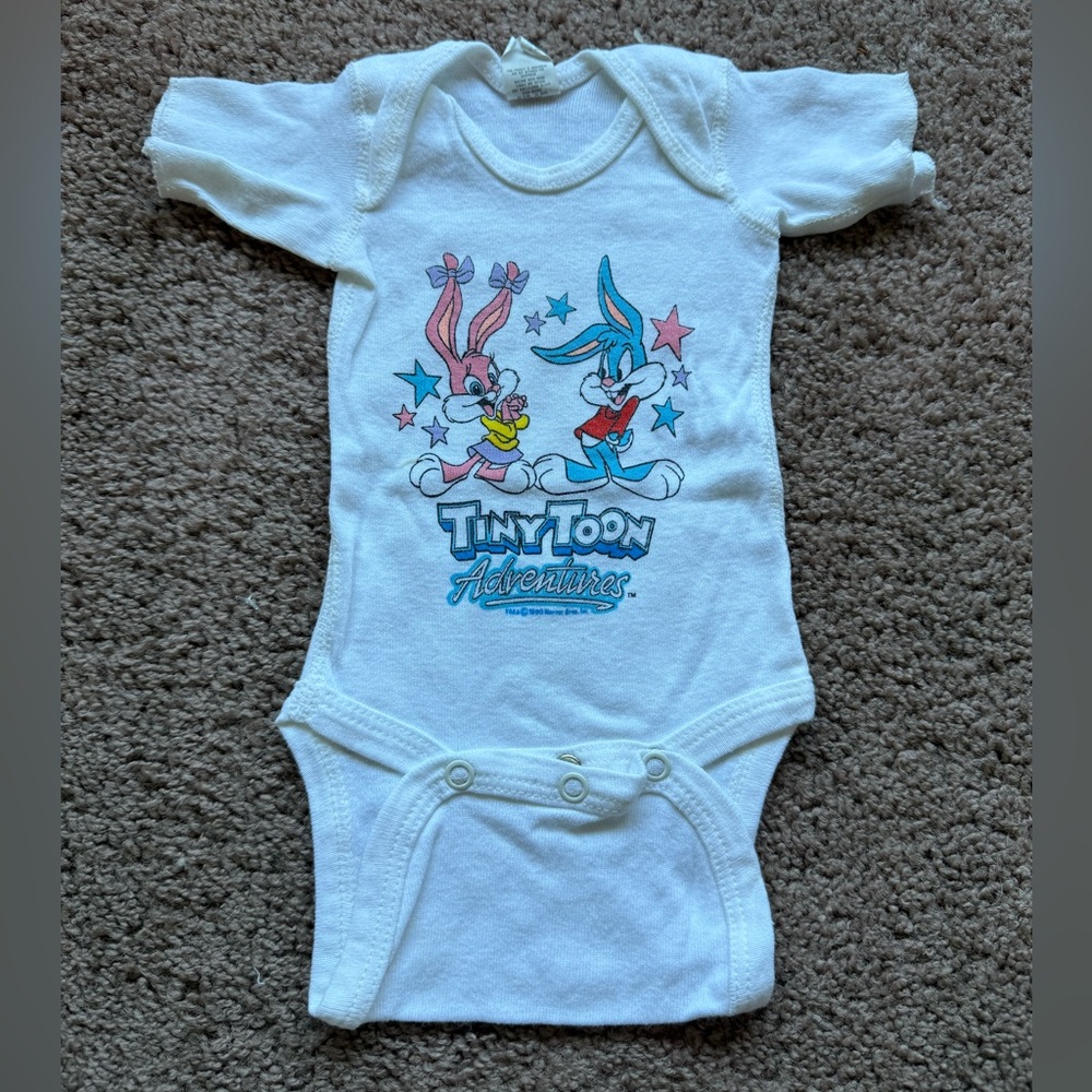 vintage tiny toon adventures baby onesie newborn 1990 warner bros rabbits